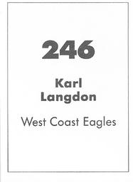 1990 Select AFL Stickers #246 Karl Langdon Back